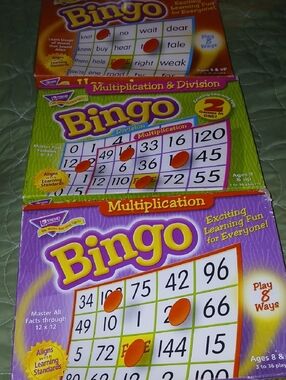 3 Learning Mutiplication Divison And Phonics Bingo Sets